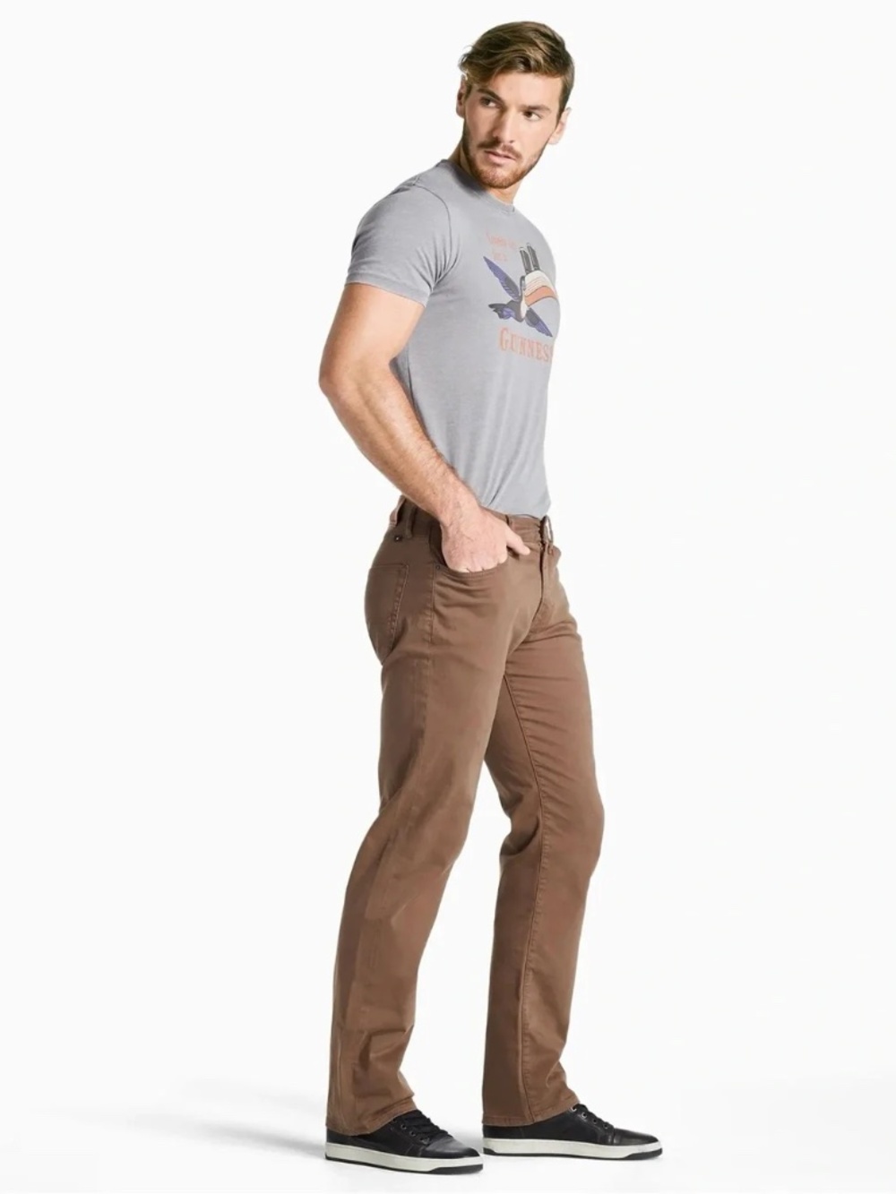 Lucky Brand 121 Slim Straight Leg Pants • BARK Brown Size 34 X 32